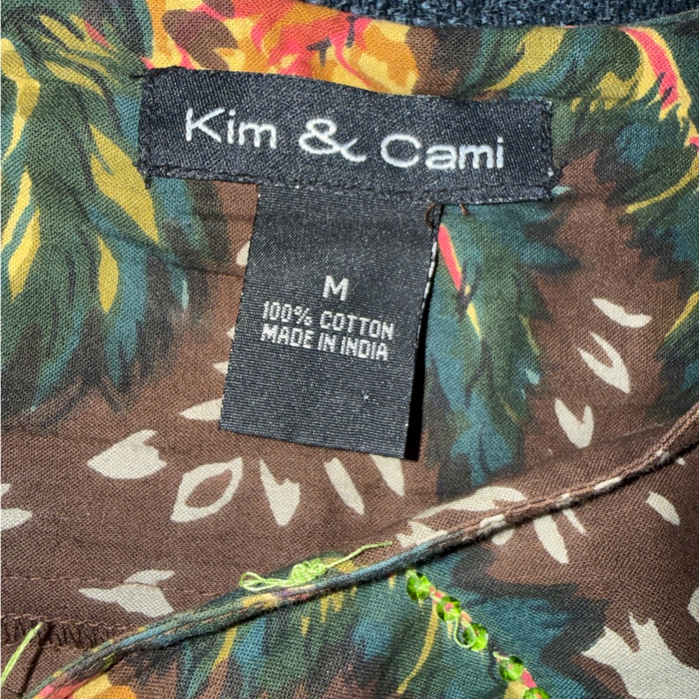 Kim & Cami Cotton‎ Floral Bead Embellished Skirt - Picture 2 of 3